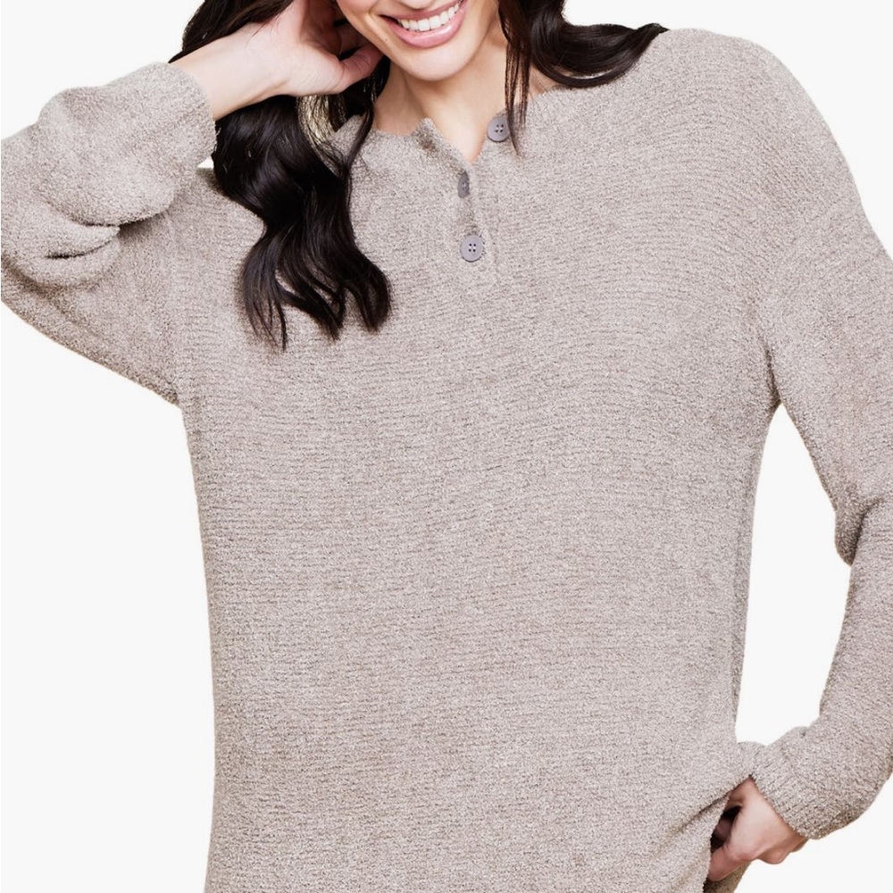 NWT-Barefoot Dreams Henley Cozy Sweater